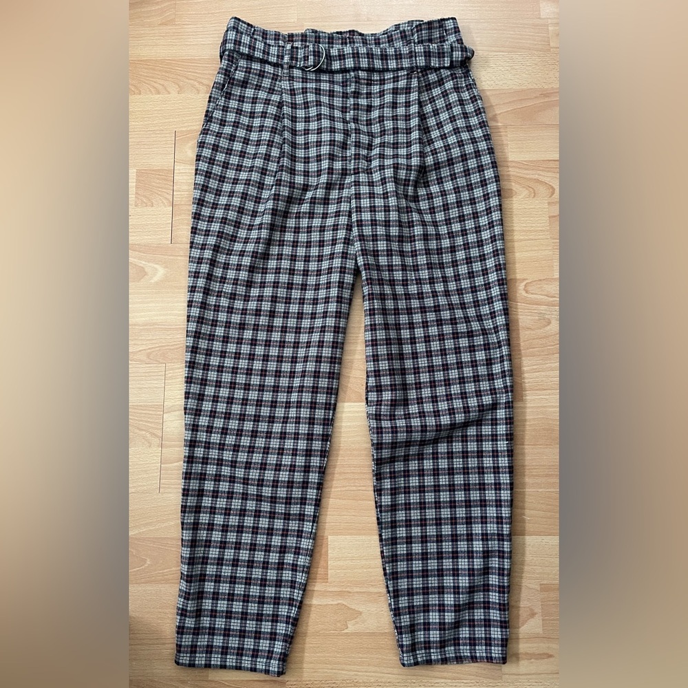 Hollister Plaid Trousers with Belt